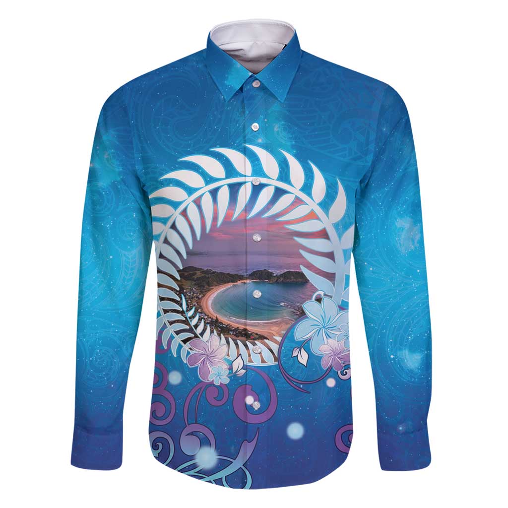 New Zealand Matapouri Beach Landscape Family Matching Off Shoulder Short Dress and Hawaiian Shirt