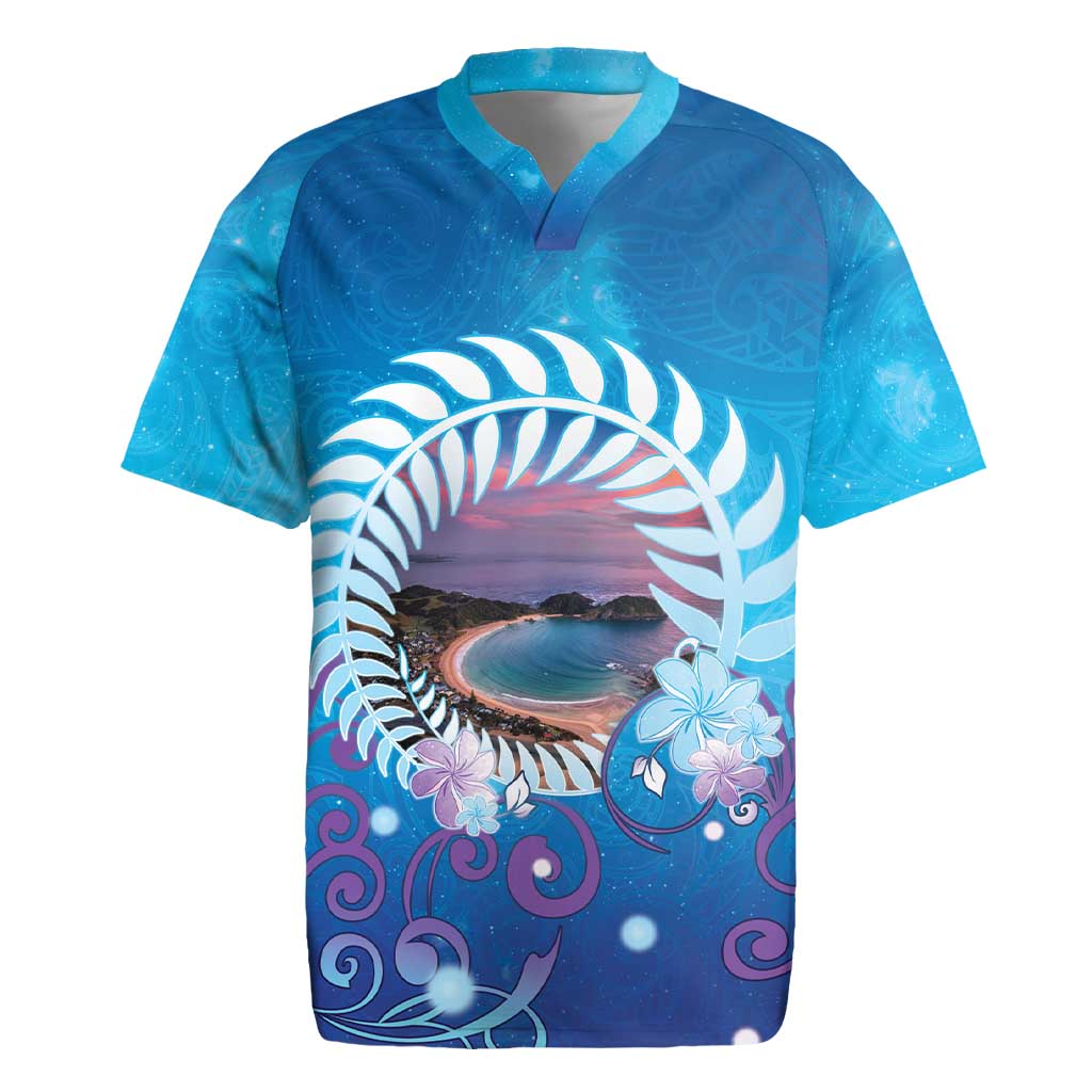 New Zealand Matapouri Beach Landscape Rugby Jersey LT05 Blue - Polynesian Pride
