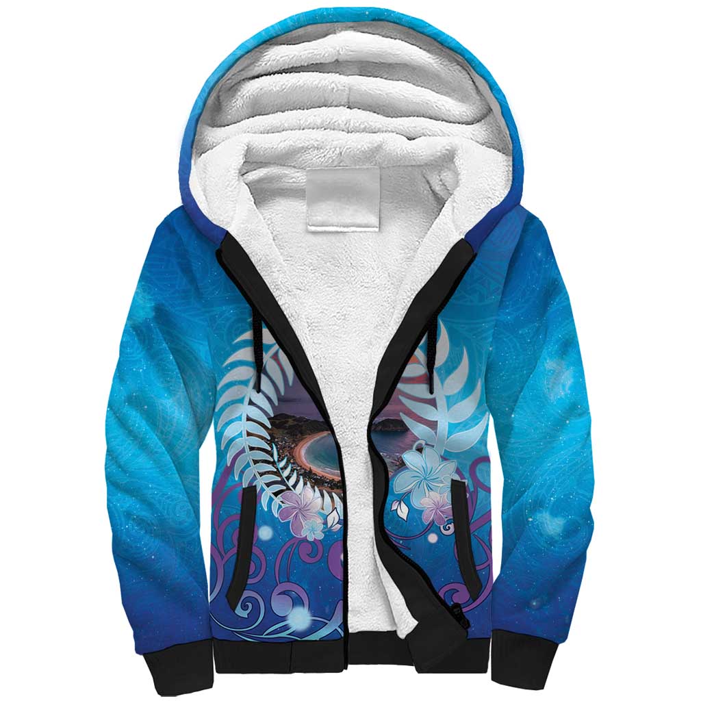 New Zealand Matapouri Beach Landscape Sherpa Hoodie