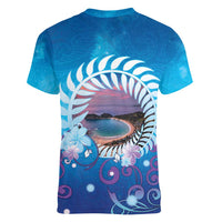 New Zealand Matapouri Beach Landscape Women V-Neck T-Shirt