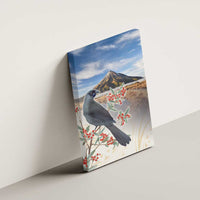 New Zealand Mount Taranaki Landscape Canvas Wall Art Kokako Bird Polynesian Style