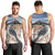 New Zealand Mount Taranaki Landscape Men Tank Top Kokako Bird Polynesian Style