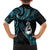 New Zealand Aotearoa Family Matching Off The Shoulder Long Sleeve Dress and Hawaiian Shirt Maori Manaia Paua Shell Glitter Turquoise