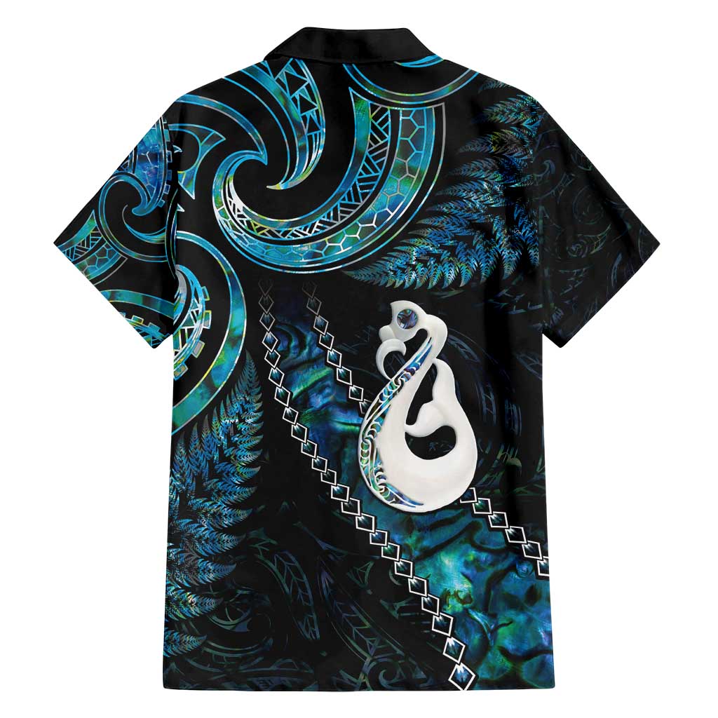 New Zealand Aotearoa Family Matching Summer Maxi Dress and Hawaiian Shirt Maori Manaia Paua Shell Glitter Turquoise LT05 - Polynesian Pride