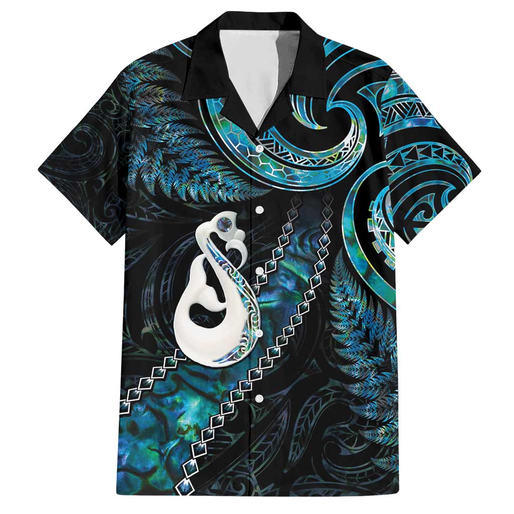 New Zealand Aotearoa Hawaiian Shirt Maori Manaia Paua Shell Glitter Turquoise LT05 Turquoise - Polynesian Pride