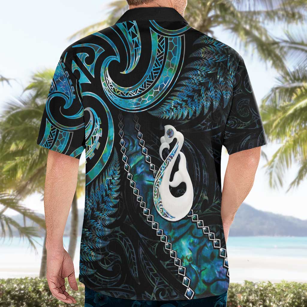 New Zealand Aotearoa Hawaiian Shirt Maori Manaia Paua Shell Glitter Turquoise LT05 - Polynesian Pride
