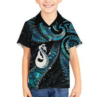 New Zealand Aotearoa Hawaiian Shirt Maori Manaia Paua Shell Glitter Turquoise LT05 - Polynesian Pride