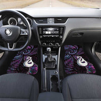 New Zealand Aotearoa Car Mats Maori Manaia Paua Shell Glitter Purple