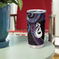 New Zealand Aotearoa Tumbler Cup Maori Manaia Paua Shell Glitter Purple LT05 - Polynesian Pride