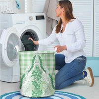 Aloha Hawaii Palaka Laundry Basket Green Plumeria Lei - Polynesian Pride