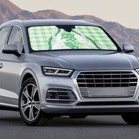 Aloha Hawaii Palaka Auto Sun Shade Green Plumeria Lei - Polynesian Pride