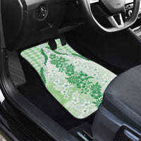Aloha Hawaii Palaka Car Mats Green Plumeria Lei - Polynesian Pride