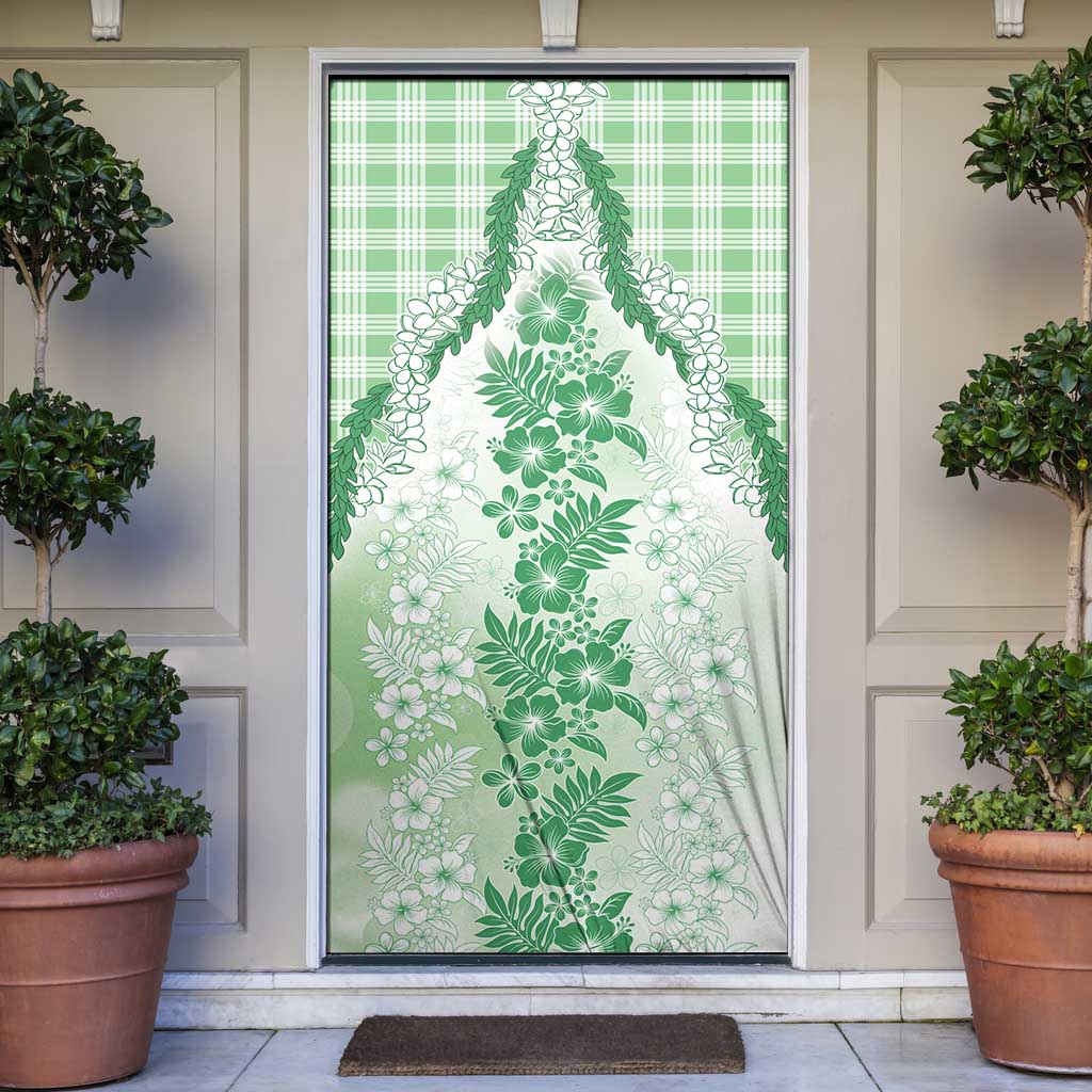 Aloha Hawaii Palaka Door Cover Green Plumeria Lei - Polynesian Pride