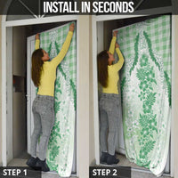 Aloha Hawaii Palaka Door Cover Green Plumeria Lei - Polynesian Pride