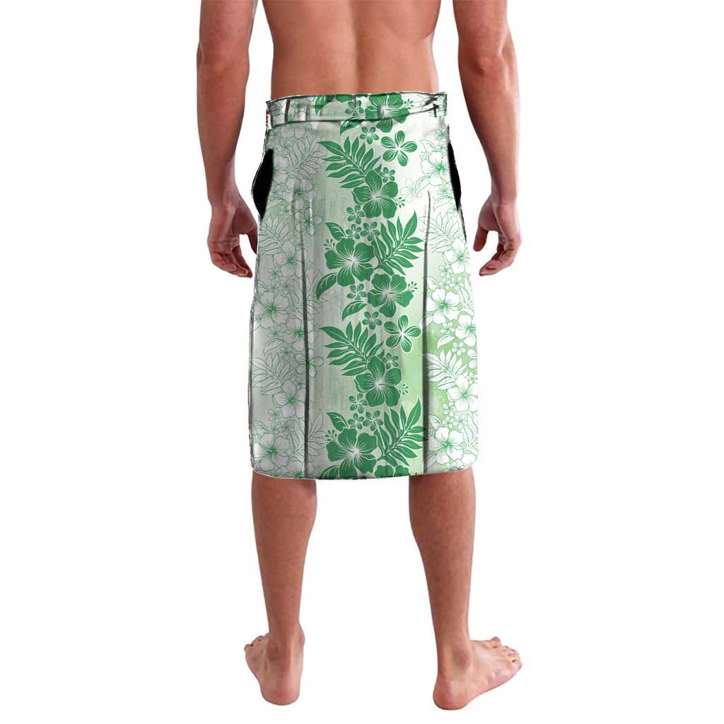 Aloha Hawaii Palaka Lavalava Green Plumeria Lei - Polynesian Pride