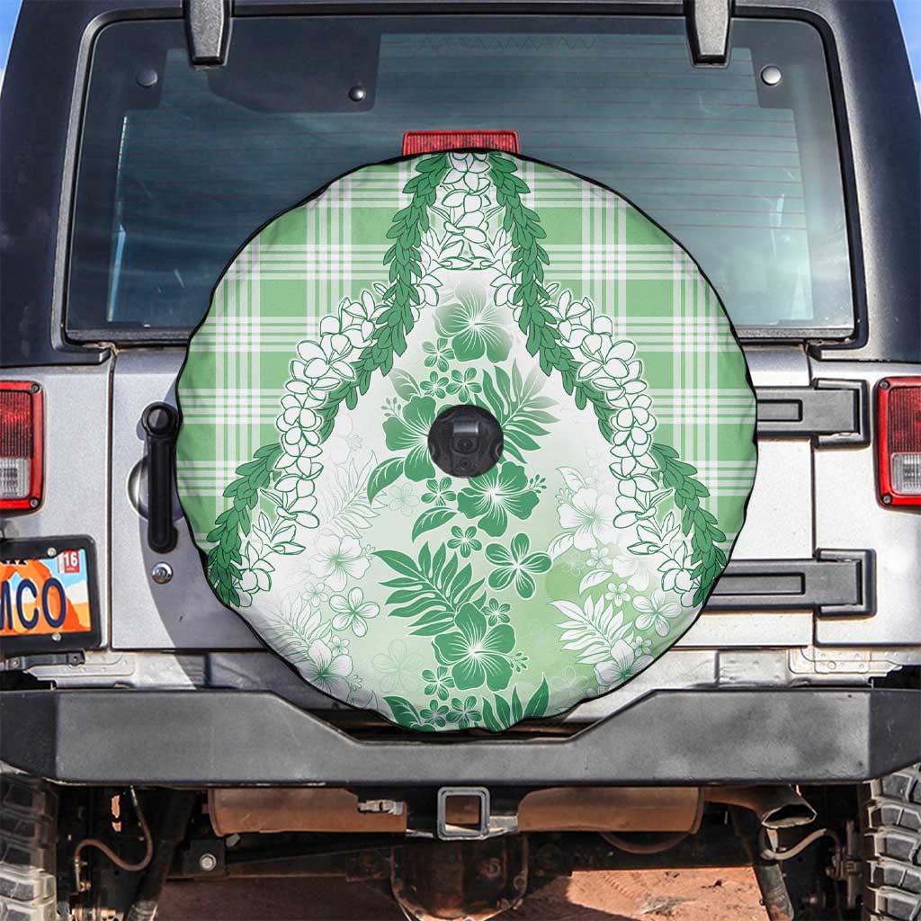 Aloha Hawaii Palaka Spare Tire Cover Green Plumeria Lei - Polynesian Pride