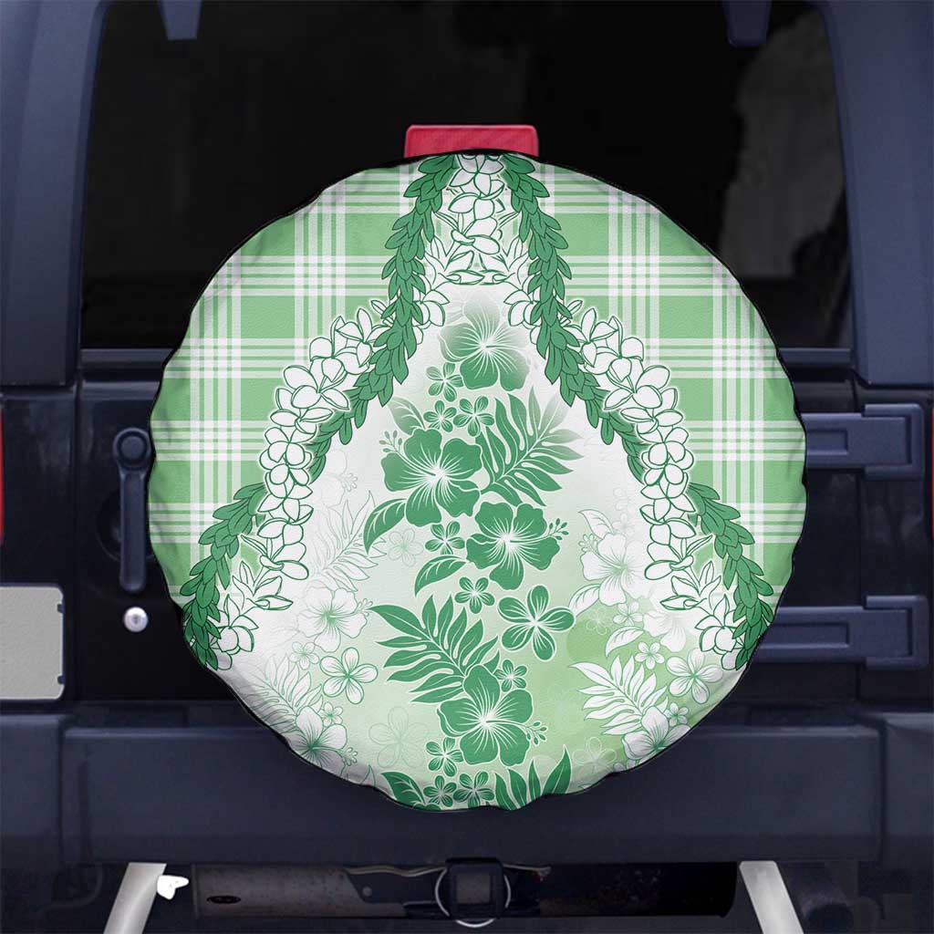 Aloha Hawaii Palaka Spare Tire Cover Green Plumeria Lei - Polynesian Pride