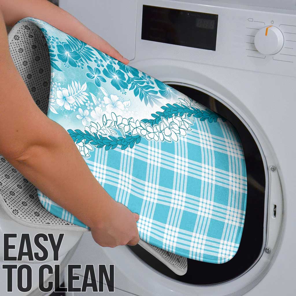 Aloha Hawaii Palaka Bathroom Set Blue Plumeria Lei - Polynesian Pride