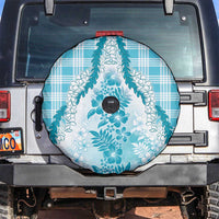Aloha Hawaii Palaka Spare Tire Cover Blue Plumeria Lei - Polynesian Pride