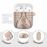 Aloha Hawaii Palaka AirPods Case Beige Plumeria Lei - Polynesian Pride