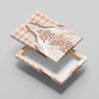 Aloha Hawaii Palaka Canvas Wall Art Beige Plumeria Lei - Polynesian Pride