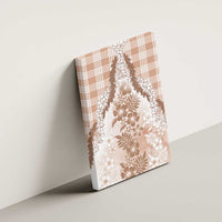 Aloha Hawaii Palaka Canvas Wall Art Beige Plumeria Lei - Polynesian Pride