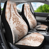 Aloha Hawaii Palaka Car Seat Cover Beige Plumeria Lei - Polynesian Pride
