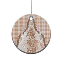 Aloha Hawaii Palaka Ceramic Ornament Beige Plumeria Lei - Polynesian Pride