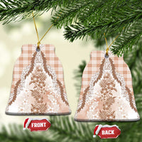 Aloha Hawaii Palaka Ceramic Ornament Beige Plumeria Lei - Polynesian Pride