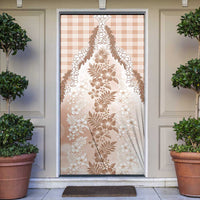 Aloha Hawaii Palaka Door Cover Beige Plumeria Lei - Polynesian Pride