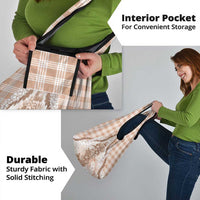 Aloha Hawaii Palaka Grocery Bag Beige Plumeria Lei - Polynesian Pride