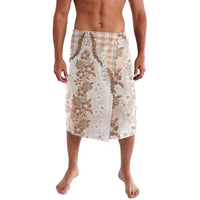 Aloha Hawaii Palaka Lavalava Beige Plumeria Lei - Polynesian Pride