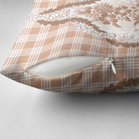 Aloha Hawaii Palaka Pillow Cover Beige Plumeria Lei - Polynesian Pride