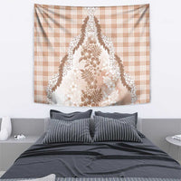 Aloha Hawaii Palaka Tapestry Beige Plumeria Lei - Polynesian Pride