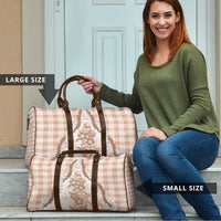 Aloha Hawaii Palaka Travel Bag Beige Plumeria Lei - Polynesian Pride