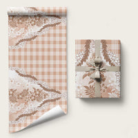 Aloha Hawaii Palaka Wrapping Paper Beige Plumeria Lei