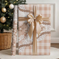 Aloha Hawaii Palaka Wrapping Paper Beige Plumeria Lei