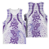 Aloha Hawaii Palaka Basketball Jersey Purple Plumeria Lei - Polynesian Pride