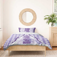 Aloha Hawaii Palaka Bedding Set Purple Plumeria Lei - Polynesian Pride