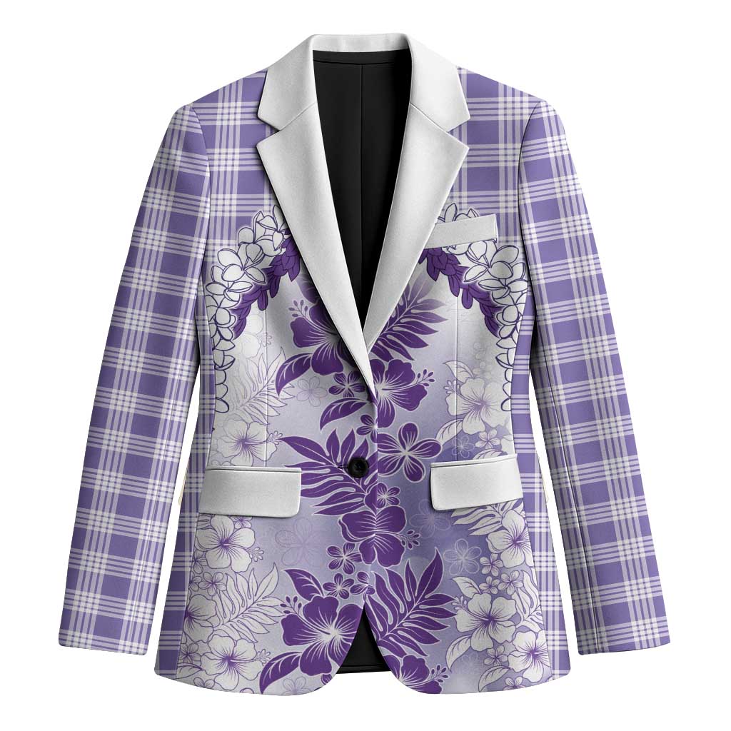 Aloha Hawaii Palaka Blazer Purple Plumeria Lei - Polynesian Pride