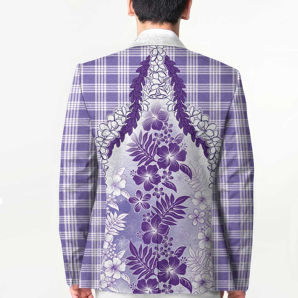 Aloha Hawaii Palaka Blazer Purple Plumeria Lei - Polynesian Pride