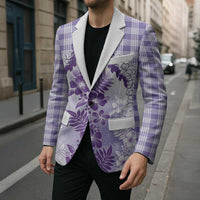 Aloha Hawaii Palaka Blazer Purple Plumeria Lei - Polynesian Pride