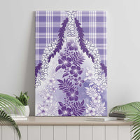 Aloha Hawaii Palaka Canvas Wall Art Purple Plumeria Lei - Polynesian Pride
