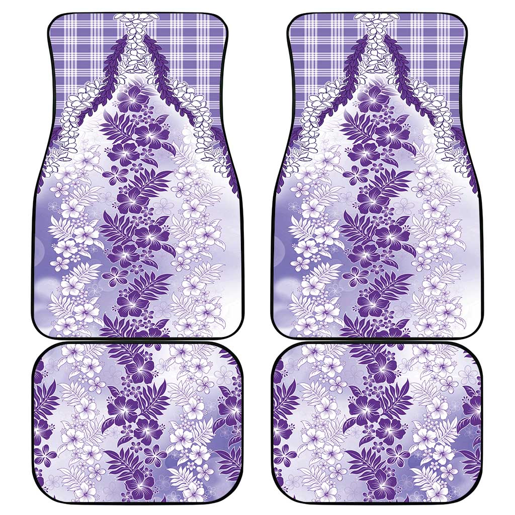 Aloha Hawaii Palaka Car Mats Purple Plumeria Lei - Polynesian Pride