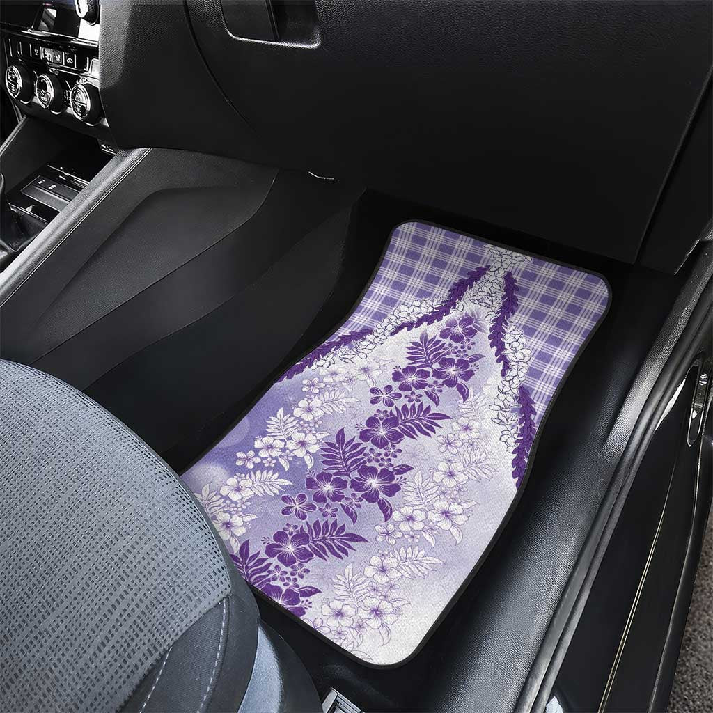Aloha Hawaii Palaka Car Mats Purple Plumeria Lei - Polynesian Pride