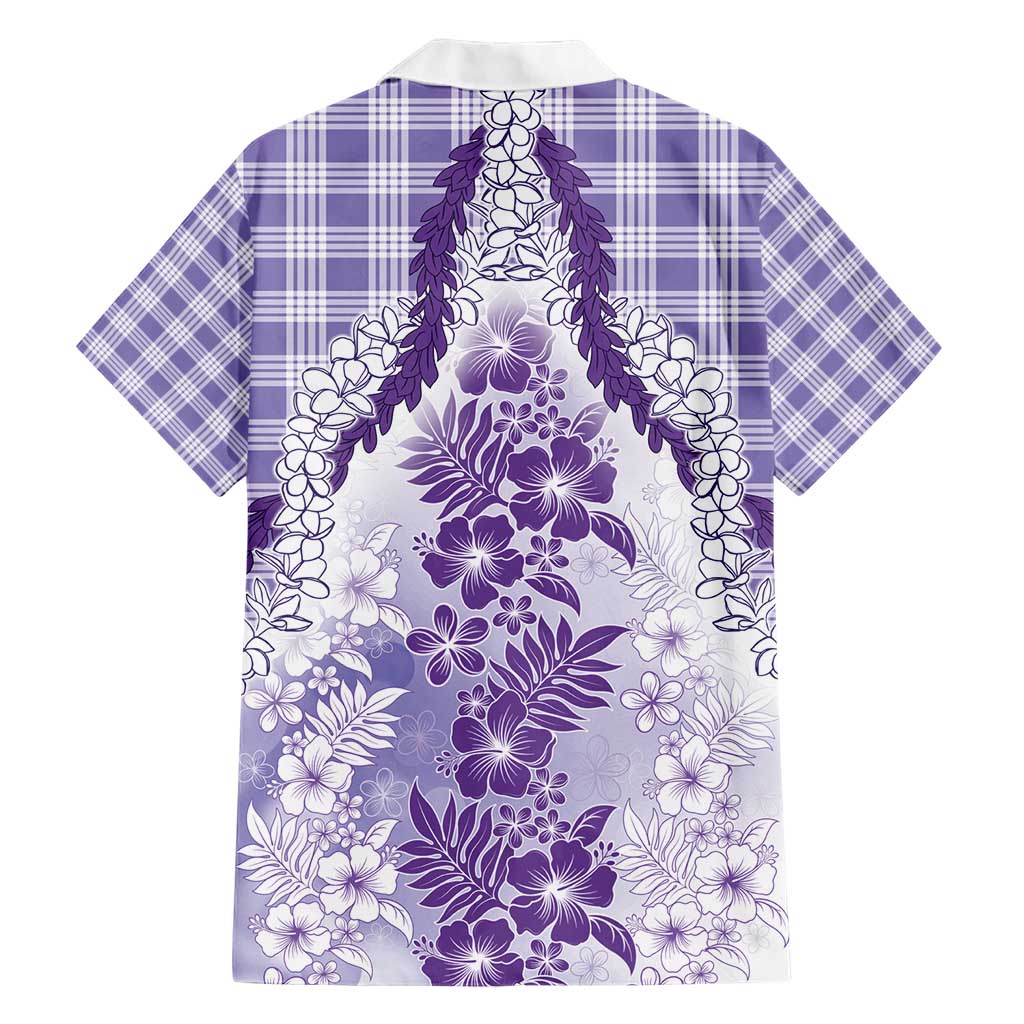 Aloha Hawaii Palaka Hawaiian Shirt Purple Plumeria Lei - Polynesian Pride