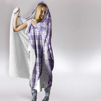 Aloha Hawaii Palaka Hooded Blanket Purple Plumeria Lei - Polynesian Pride