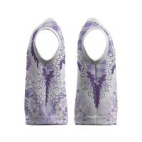 Aloha Hawaii Palaka Christmas Knitted V-Neck Vest Purple Plumeria Lei - Polynesian Pride