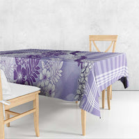Aloha Hawaii Palaka Tablecloth Purple Plumeria Lei - Polynesian Pride