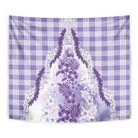 Aloha Hawaii Palaka Tapestry Purple Plumeria Lei - Polynesian Pride